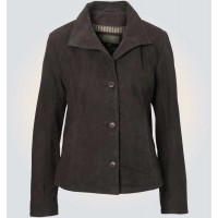 Ruby Brown Color Leather Blazer