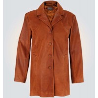Jane Brown Leather Long Coat - Ultimo Jackets