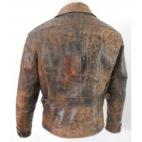 Distressed La Snake Plissken Leather Jacket