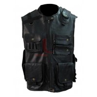 Roman Reigns Tactical WWE Star Leather Vest