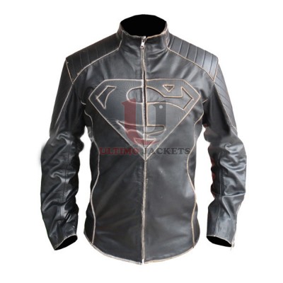 Superman Smallville Gray Faux Leather Jacket