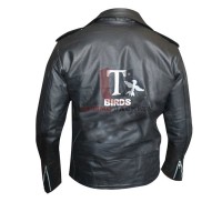 T Birds Grease Black Jhon Travolta Danny Zuko Leather Jacket