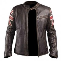 Flag Brown Leather Jacket