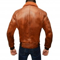 Stylish Genuine Distressed Brown Leather Jacket