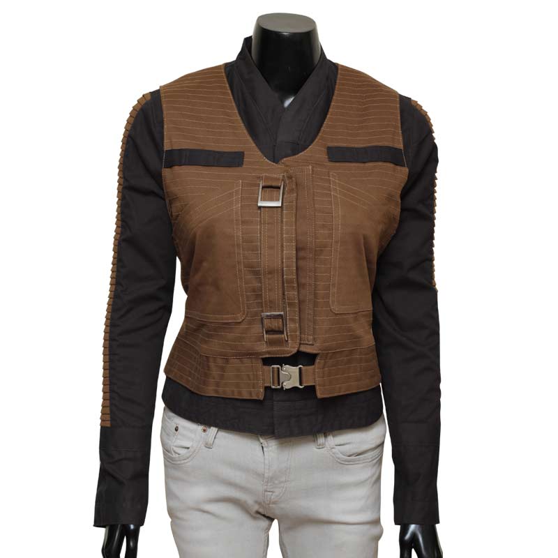 Star Wars Jyn Erso Leather Jacket with Vest For Sale l Womens Leather jackets For sales